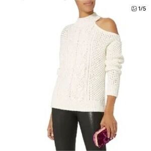 Intermix Cold Shoulder 100% Wool Sweater - Size M (A183)